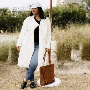 ABLE Irena Trench Coat 3X Antique‎ White Duster Lightweight Jacket